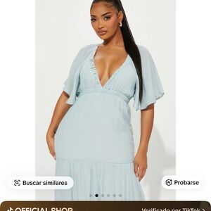 Fashion Nova Sky Blue Maxi Dress